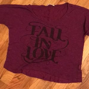 Purple fall in love shirt 3/4 sleeve